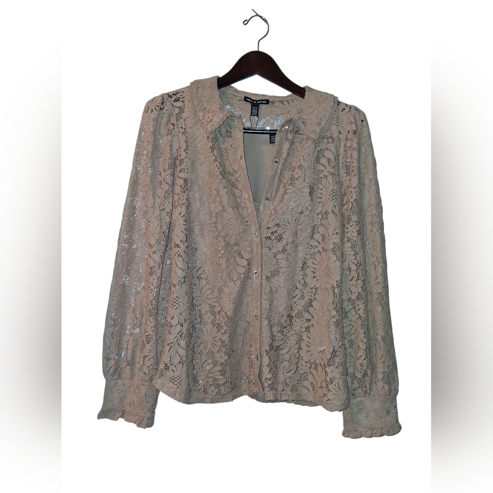 Cable & Gauge Lace Blouse - Cream